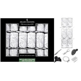6 x 13.5" Deluxe Silver Glitter Leaf Crackers - Honesty Sales